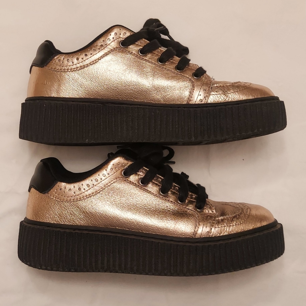 TUK Gold Leather Brogues - Picture 7 of 8